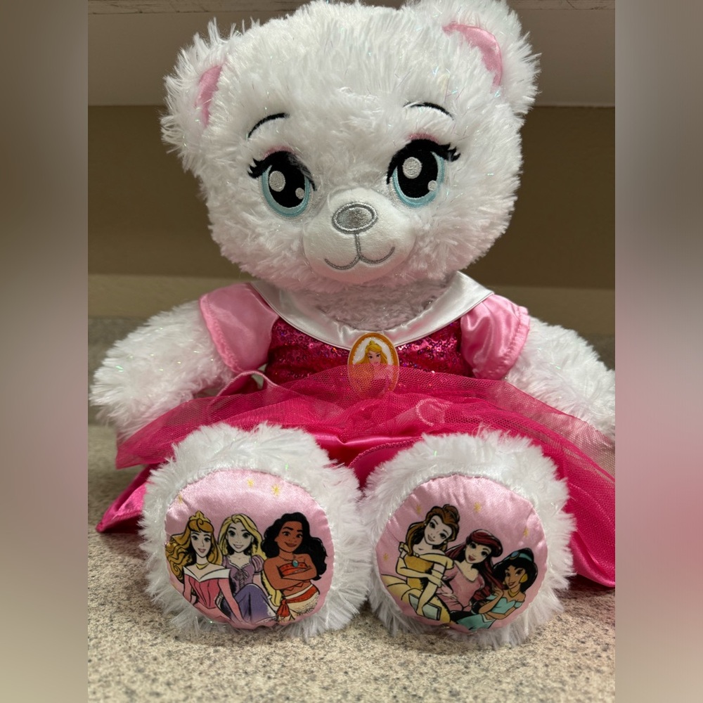 Build-A-Bear 25th Celebration Disney Princess Sparkle Plush Bear W/ Aurora Dress